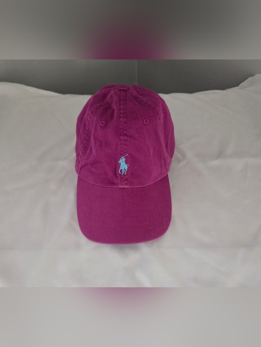 Polo by Ralph Lauren Women Fuchsia Baseball Cap with Light Blue Pony